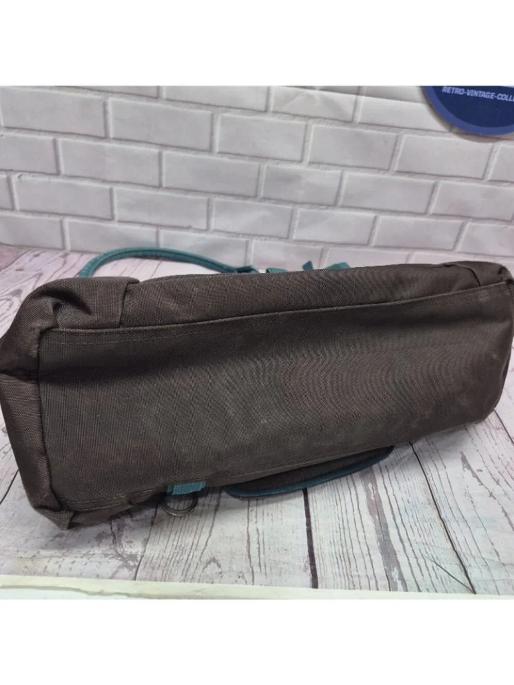 George Gina & Lucy Brown/Teal Satchel Top Handle Zip Bag‎ *No Strap